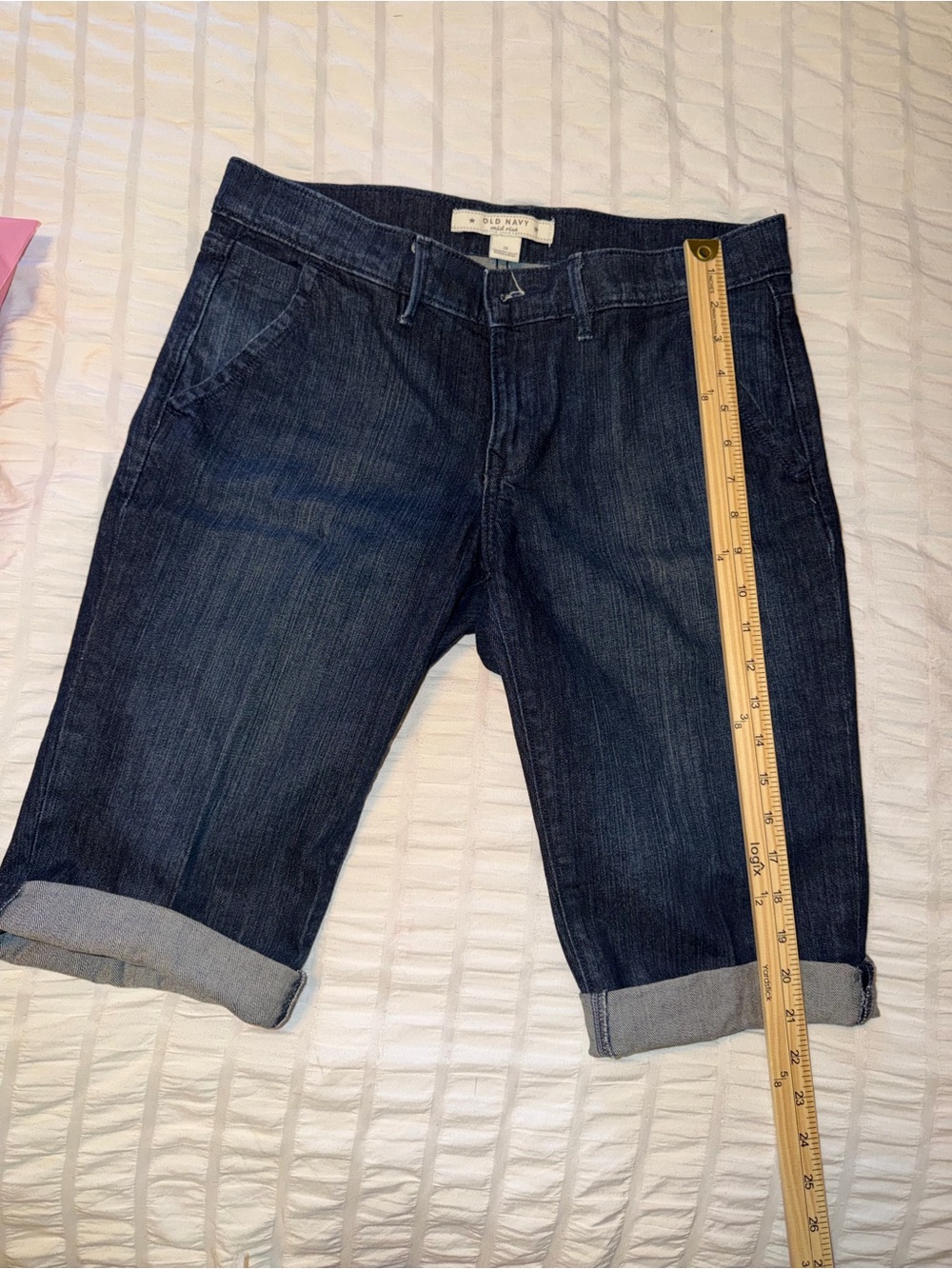 Old Navy Women's Dark Blue Denim Jean Shorts - Picture 2 of 4